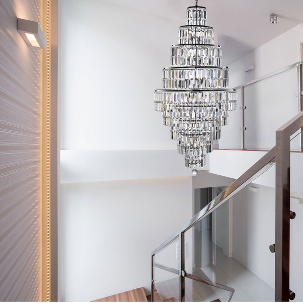 Empire 13 Light Chandelier In Polished Chrome & Clear Crystal