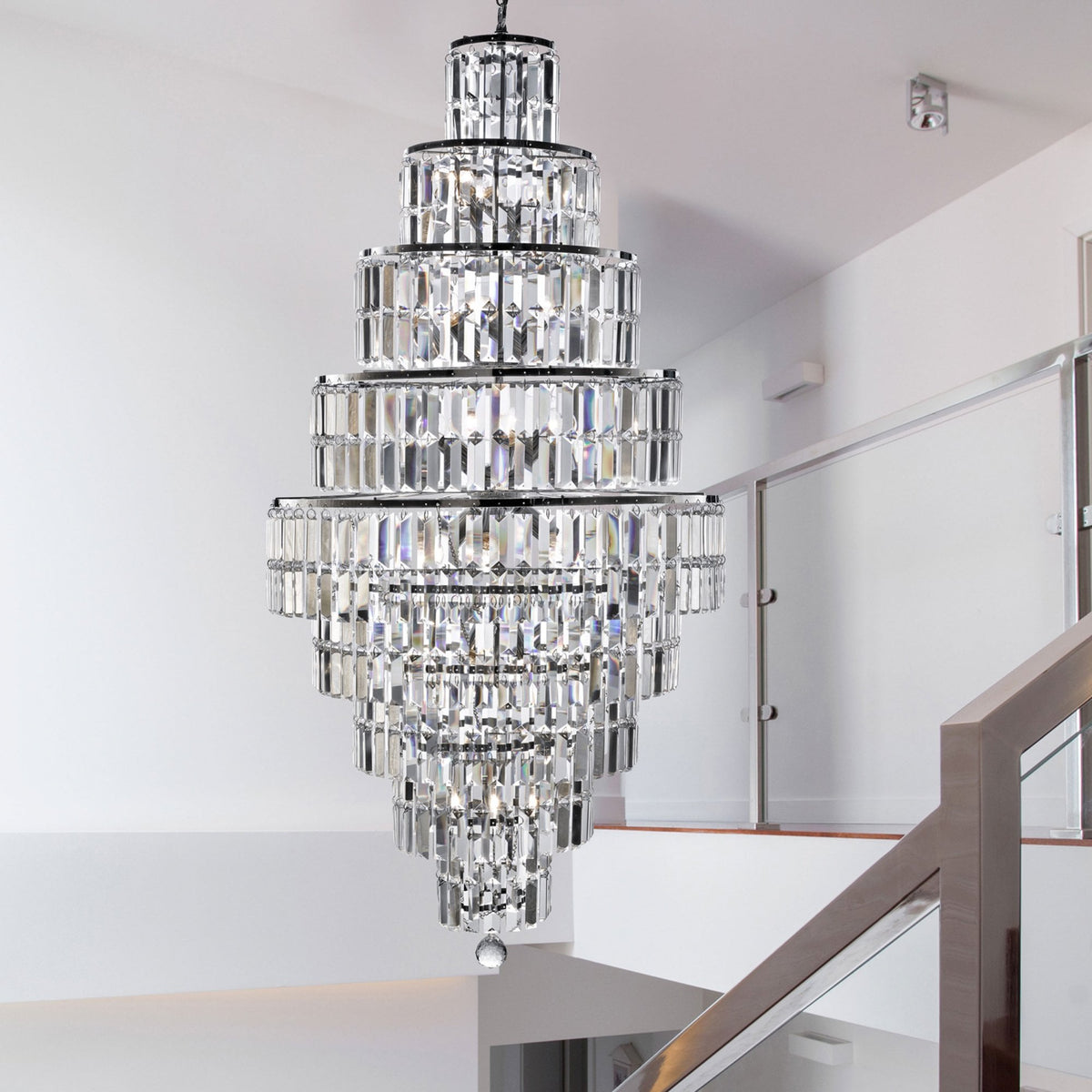 Empire 13 Light Chandelier In Polished Chrome & Clear Crystal