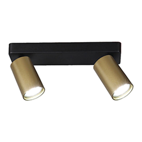 Sal Linear Two Light Bar Spotlight in Matt Black and Satin Gold