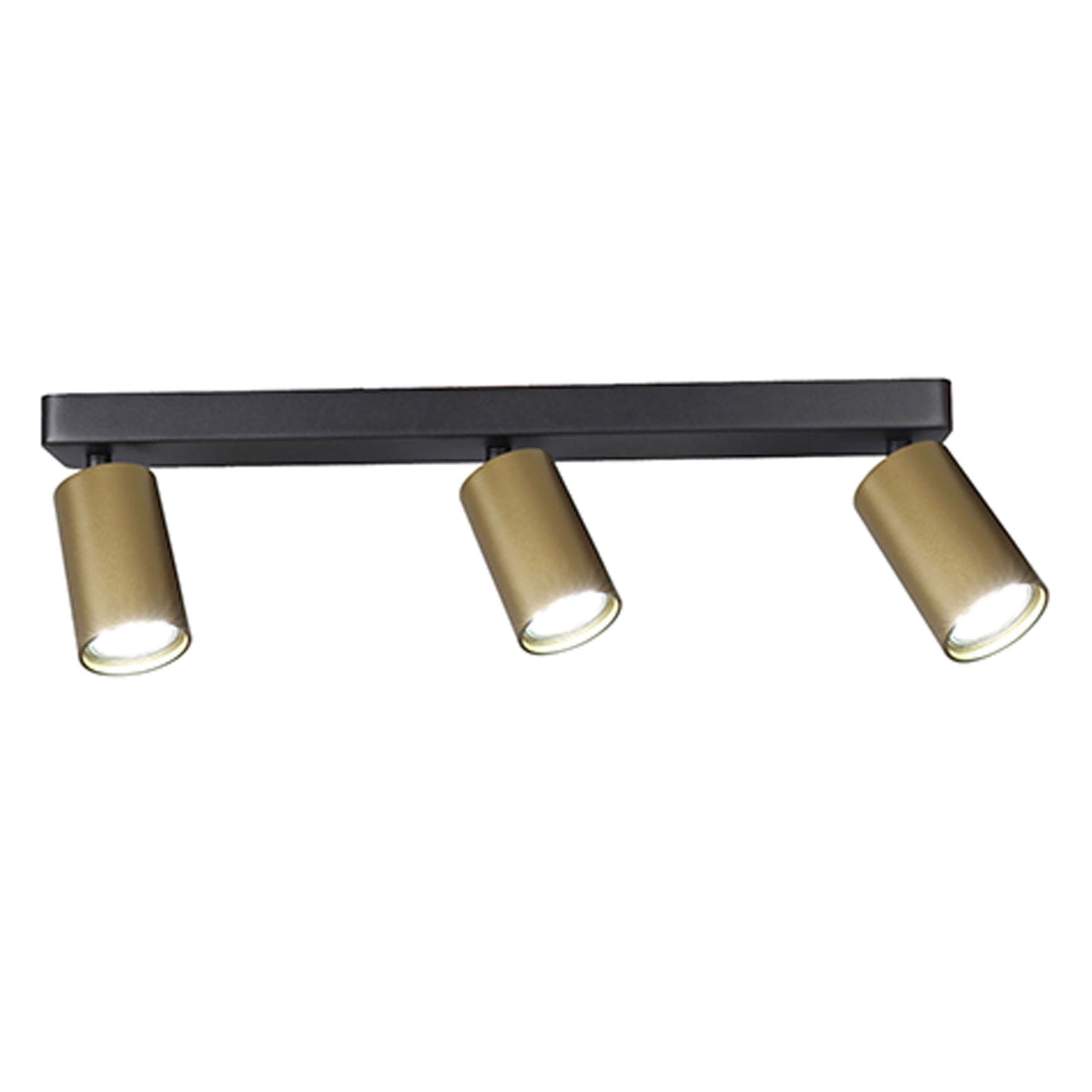 Sal Linear Three Light Bar Spotlight in Matt Black and Satin Gold