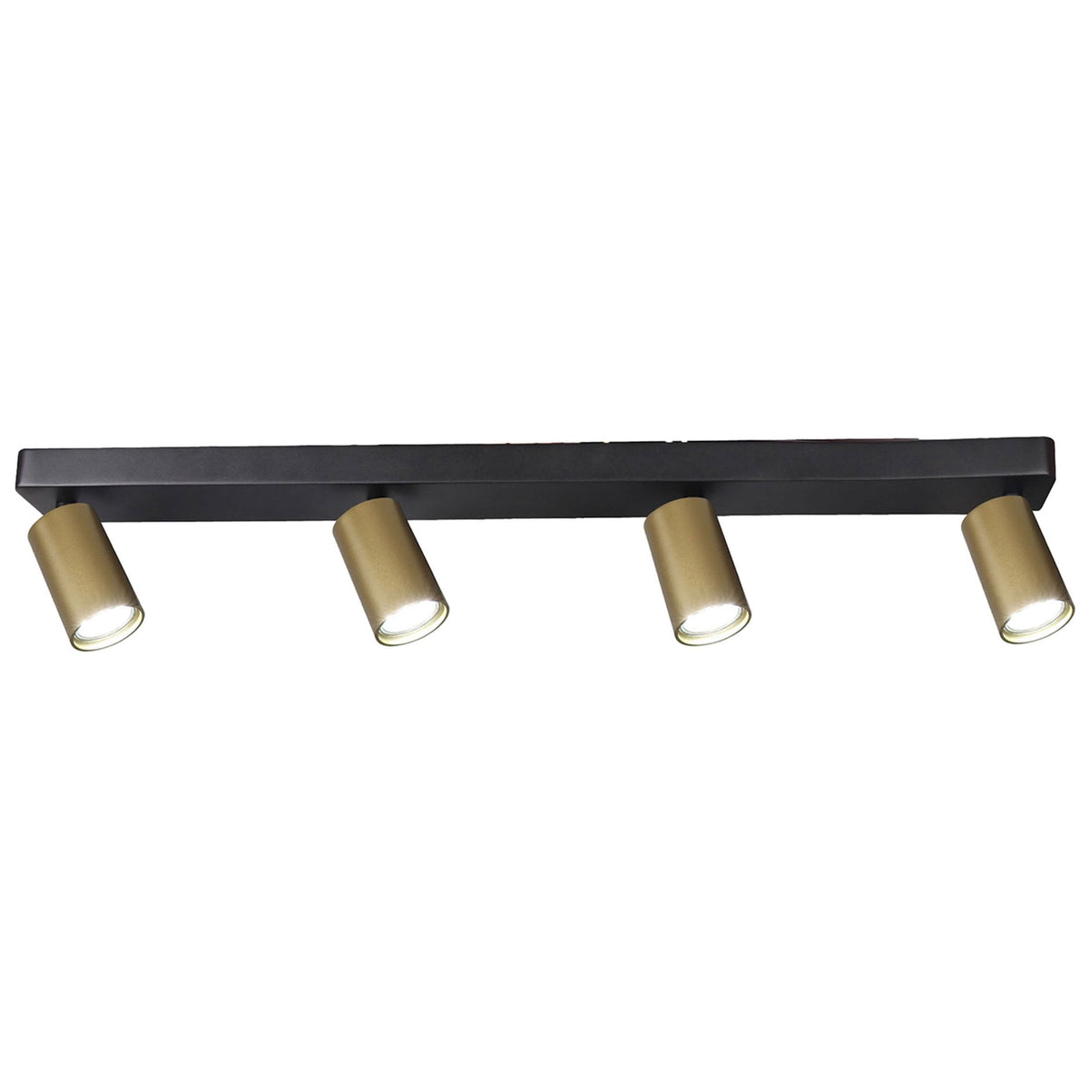 Sal Linear Four Light Bar Spotlight in Matt Black and Satin Gold