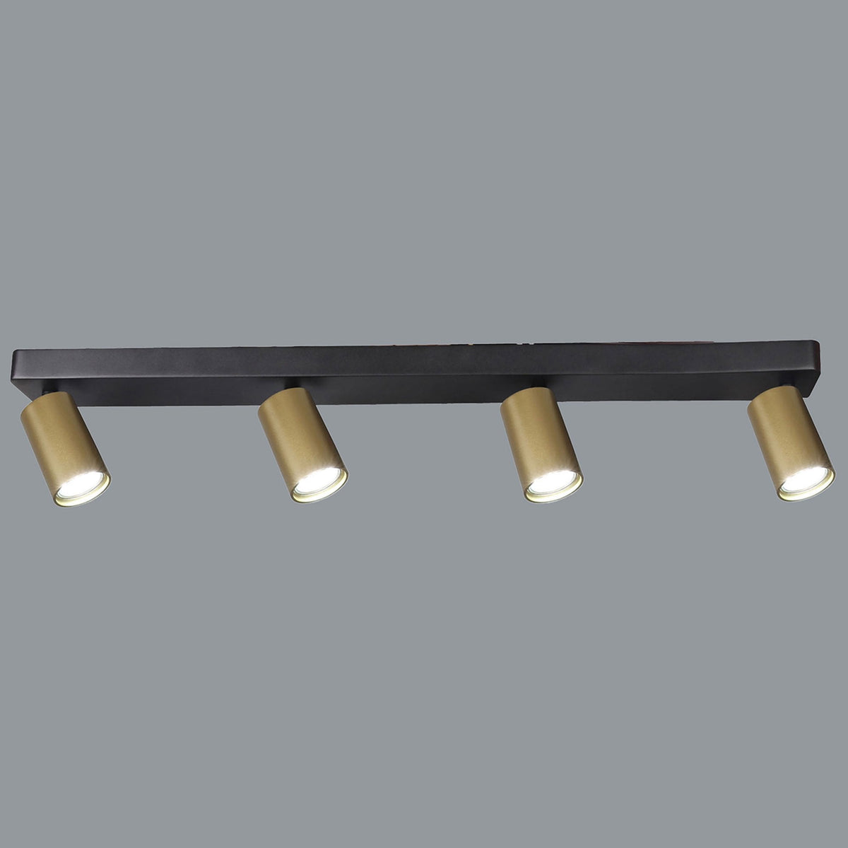Sal Linear Four Light Bar Spotlight in Matt Black and Satin Gold