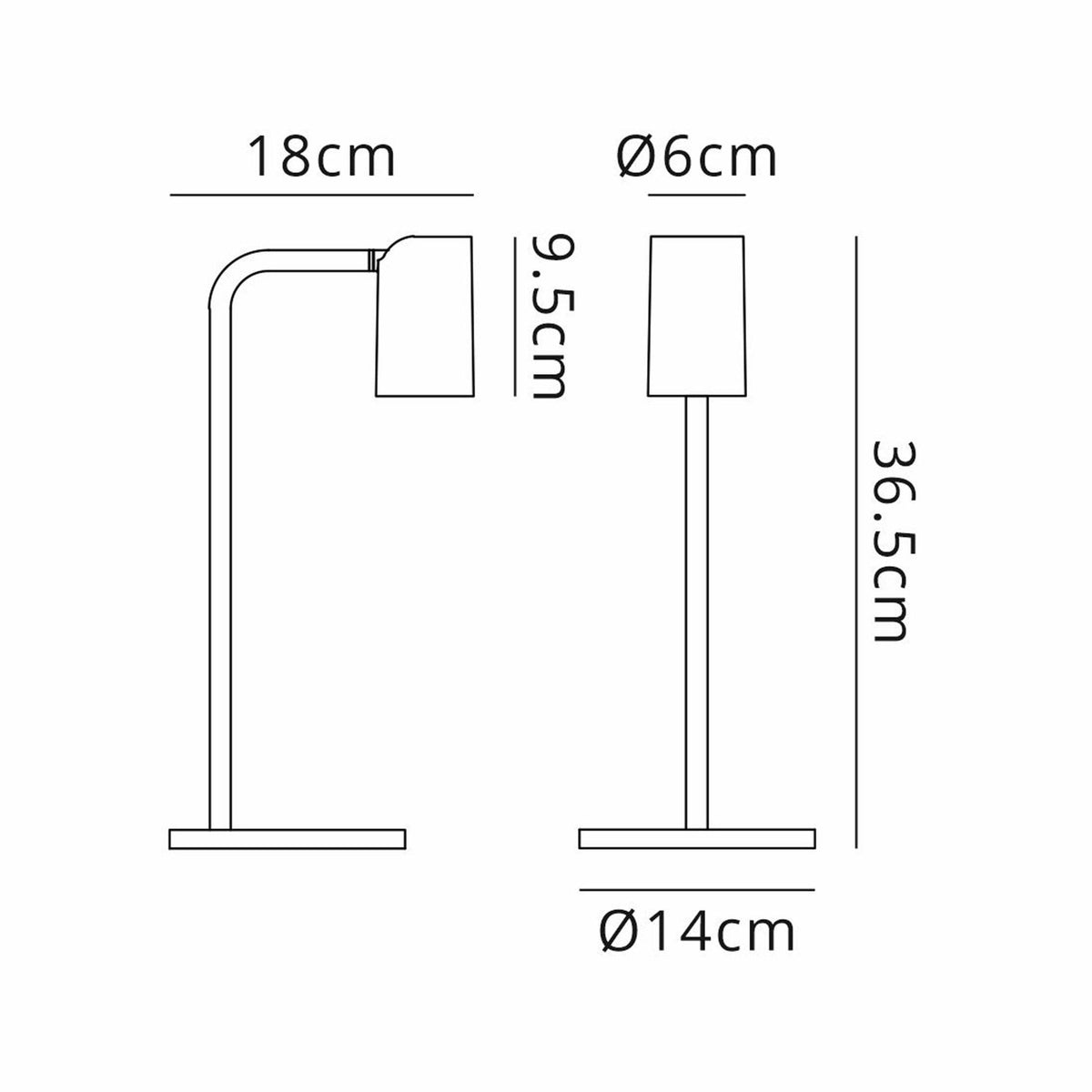 Sal 365mm Table Lamp in Matt Black and Satin Gold