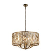 Bijou 8 Light Pendant In Antique Brass With Champagne Crystal Glass