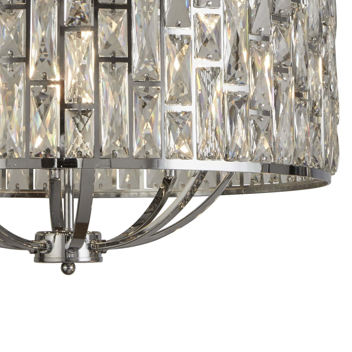 Bijou 8 Light Pendant In Polished Chrome With Clear Crystal Glass