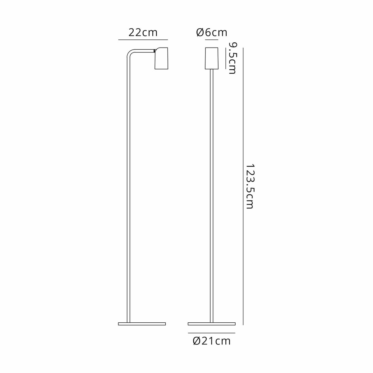 Sal Floor Lamp in Matt Black