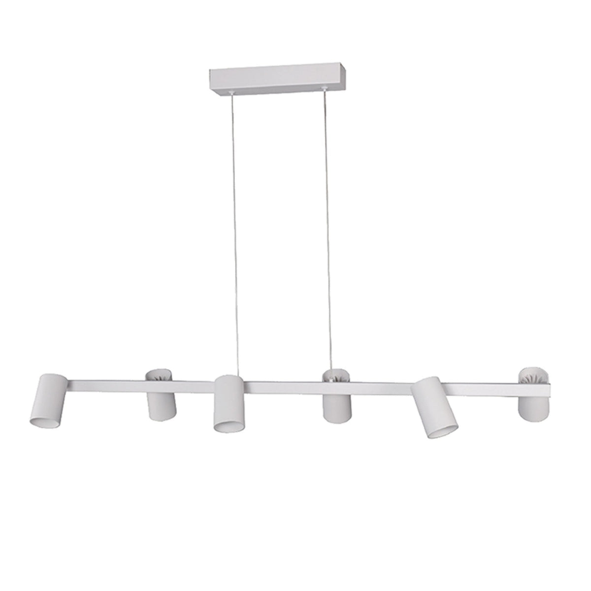 Sal Six Light Linear Pendant in Matt White