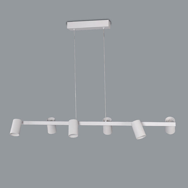 Sal Six Light Linear Pendant in Matt White