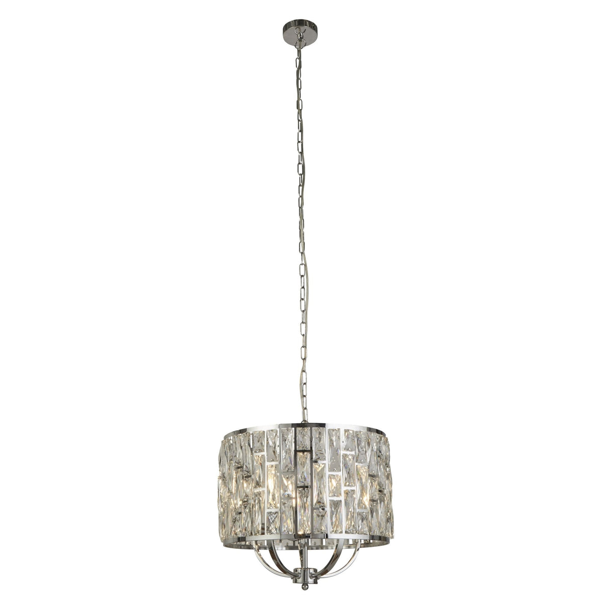 Bijou 5 Light Pendant In Polished Chrome With Clear Crystal Glass