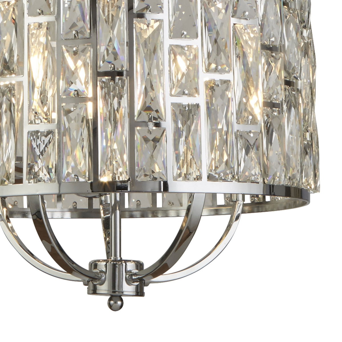 Bijou 5 Light Pendant In Polished Chrome With Clear Crystal Glass