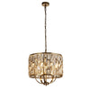 Bijou 5 Light Pendant In Antique Brass With Champagne Crystal Glass