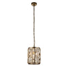 Bijou Single Pendant In Antique Brass With Champagne Crystal Glass