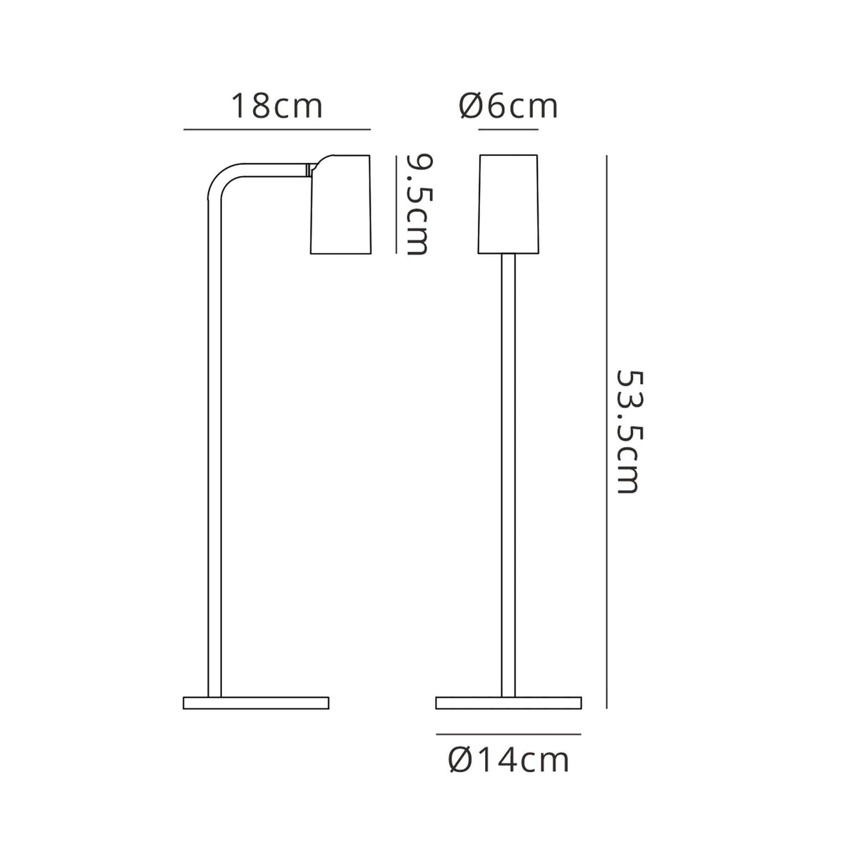 Sal 535mm Switched Table Lamp in Matt White