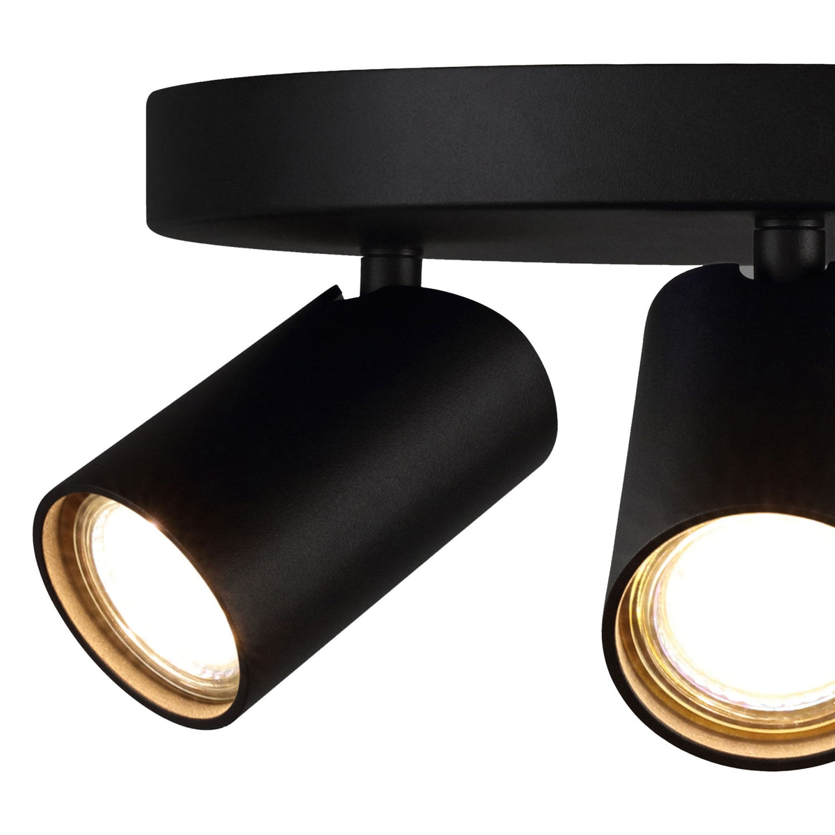 Sal Round Three Light Spotlight in Matt Black