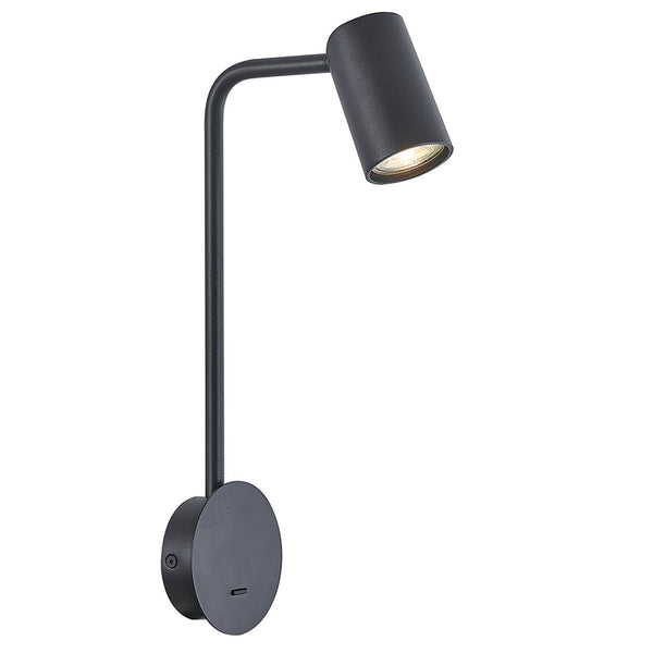 Sal Task Switched Wall Spotlight in Matt Black