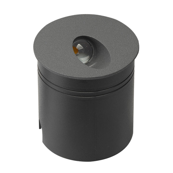Aspen Round Angled Recessed LED IP65 Wall Light in Anthracite