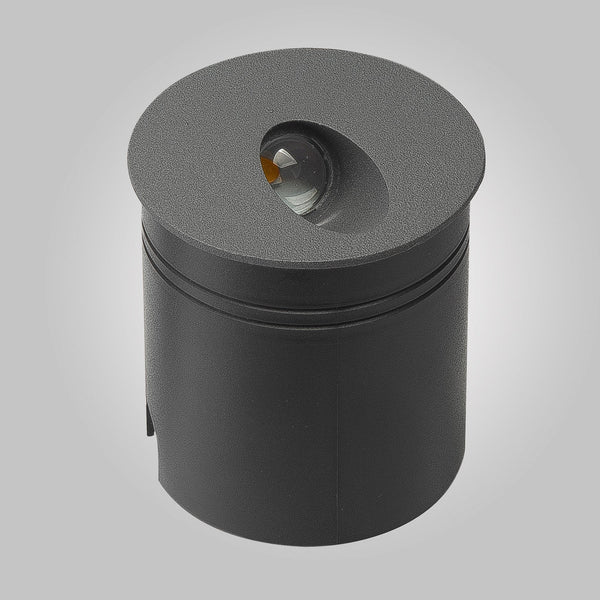 Aspen Round Angled Recessed LED IP65 Wall Light in Anthracite