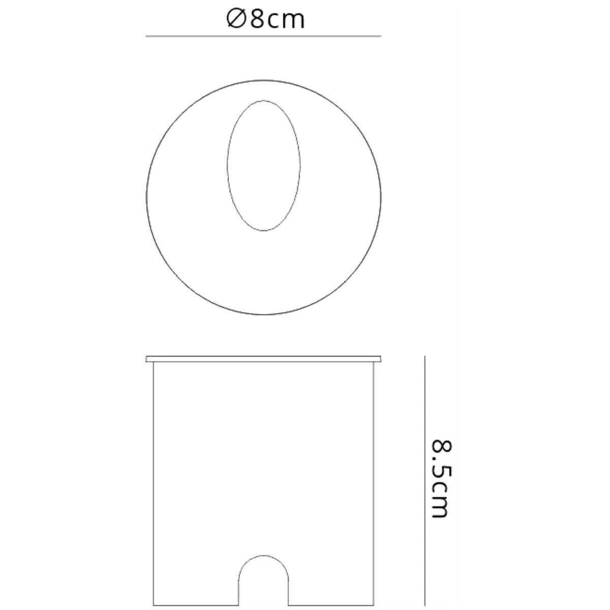 Aspen Round Angled Recessed LED IP65 Wall Light in Anthracite