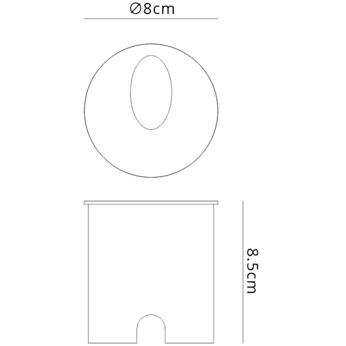 Aspen Round Angled Recessed LED IP65 Wall Light in Sand Black