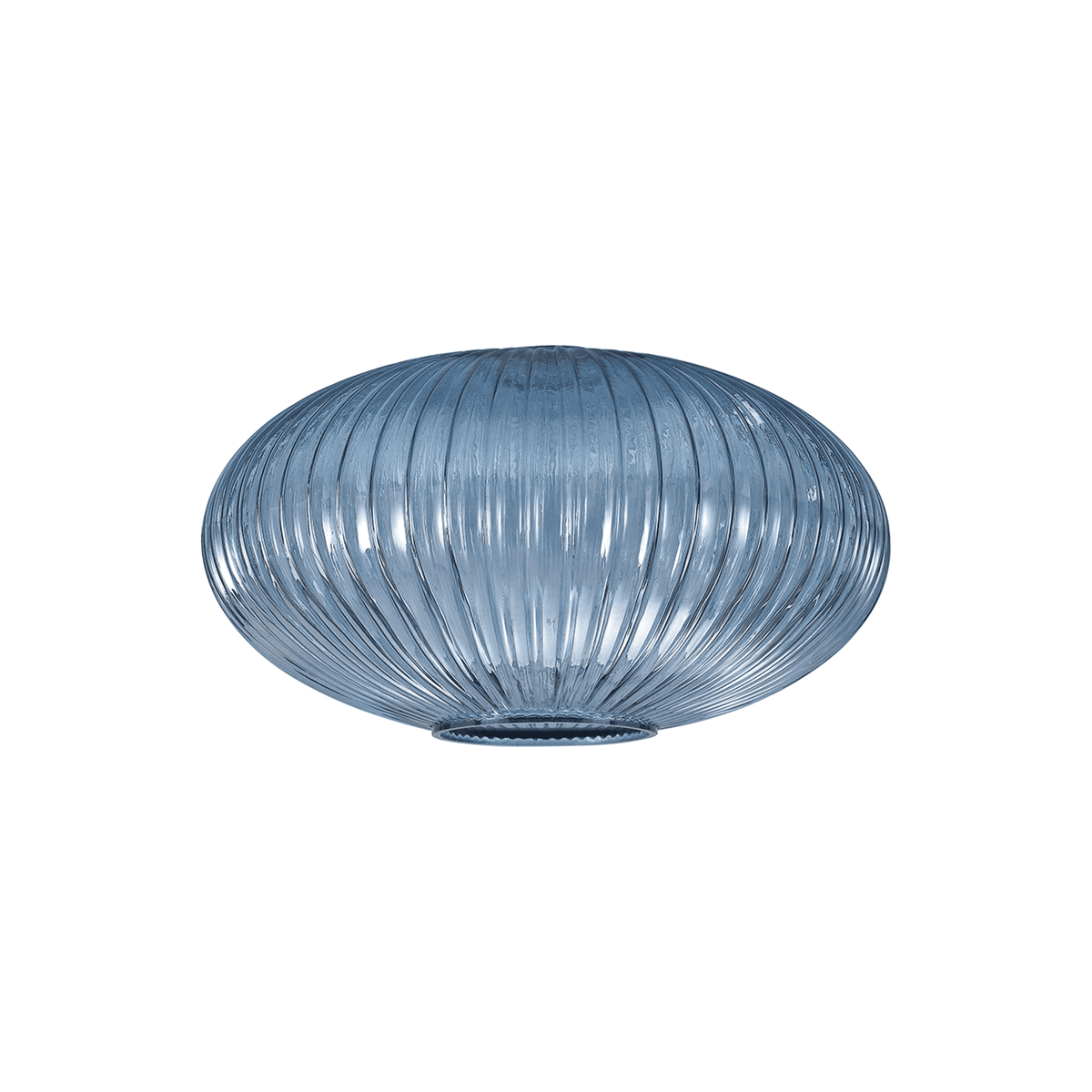 Atherington 30cm Oval Sphere Ribbed Glass (G), Petrol Blue (4LT125C)
