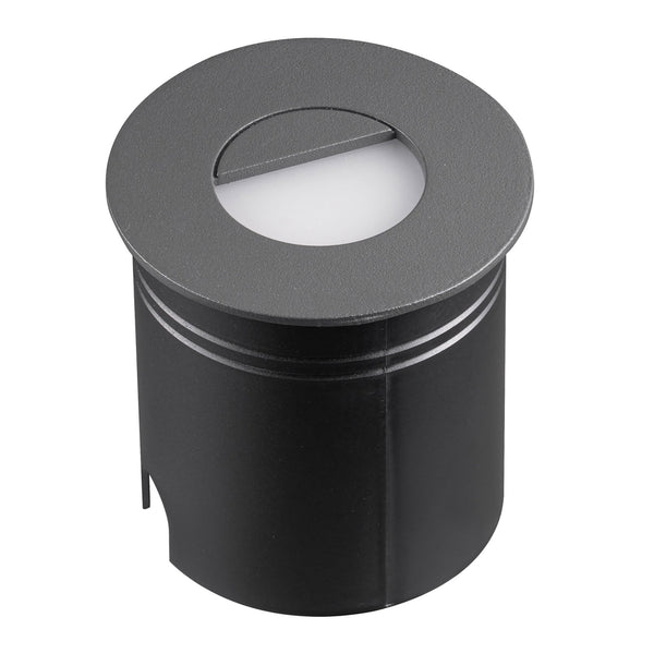 Aspen Round Eyelid Recessed LED IP65 Wall Light in Anthracite