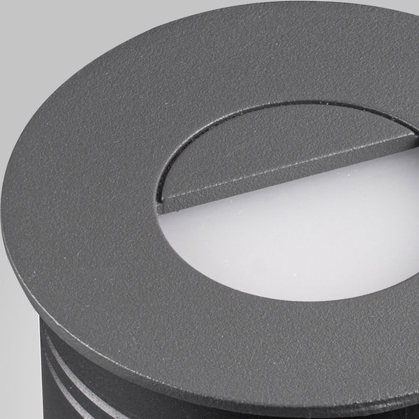Aspen Round Eyelid Recessed LED IP65 Wall Light in Anthracite