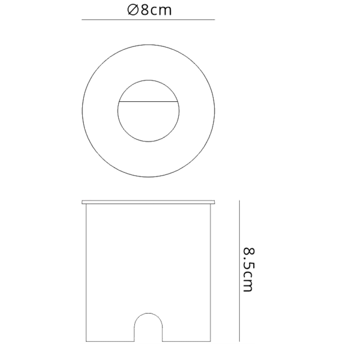 Aspen Round Eyelid Recessed LED IP65 Wall Light in Sand White