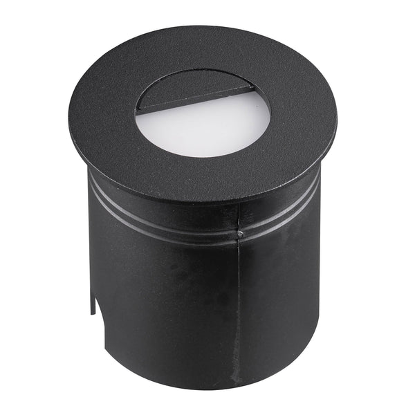Aspen Round Eyelid Recessed LED IP65 Wall Light in Sand Black