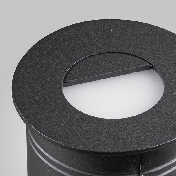Aspen Round Eyelid Recessed LED IP65 Wall Light in Sand Black