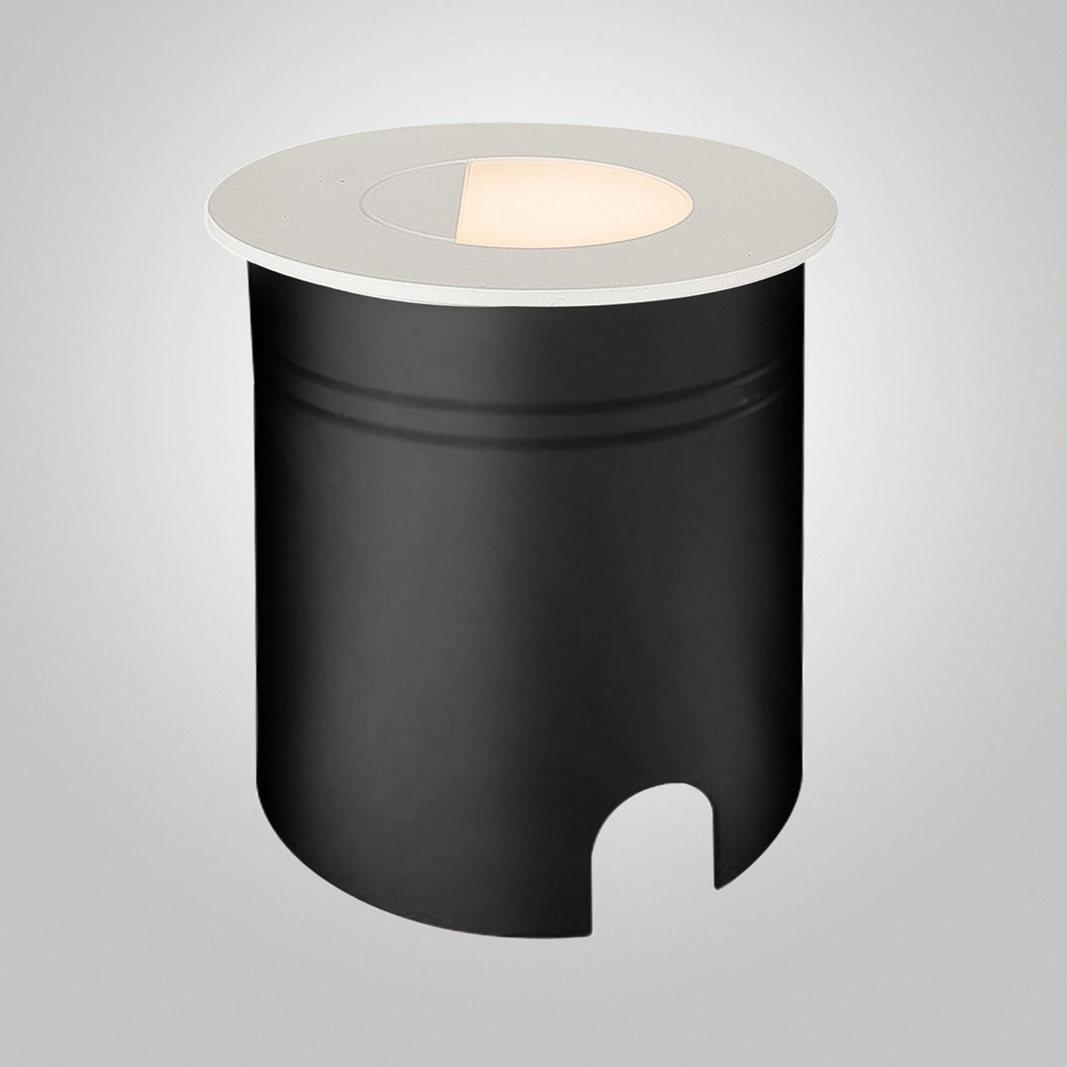 Aspen Round Eyelid Recessed LED IP65 Wall Light in Sand White