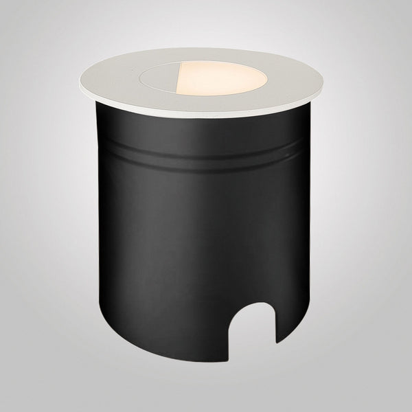 Aspen Round Eyelid Recessed LED IP65 Wall Light in Sand White