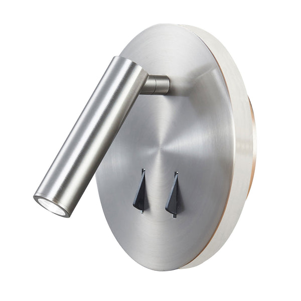 Cayman LED Wall Reading Bedside Light in Satin Nickel