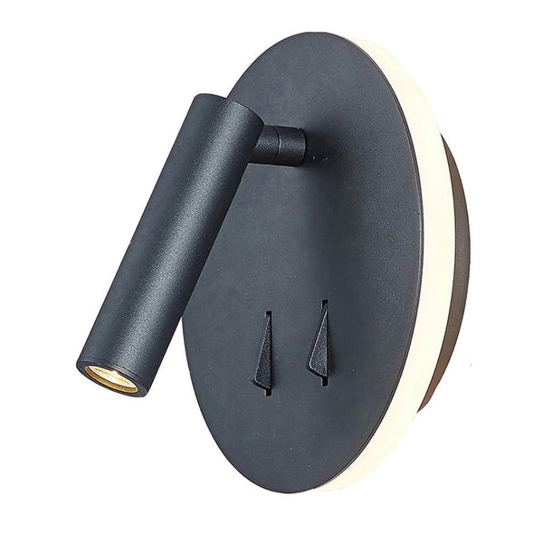 Cayman LED Wall Reading Bedside Light in Sand Black