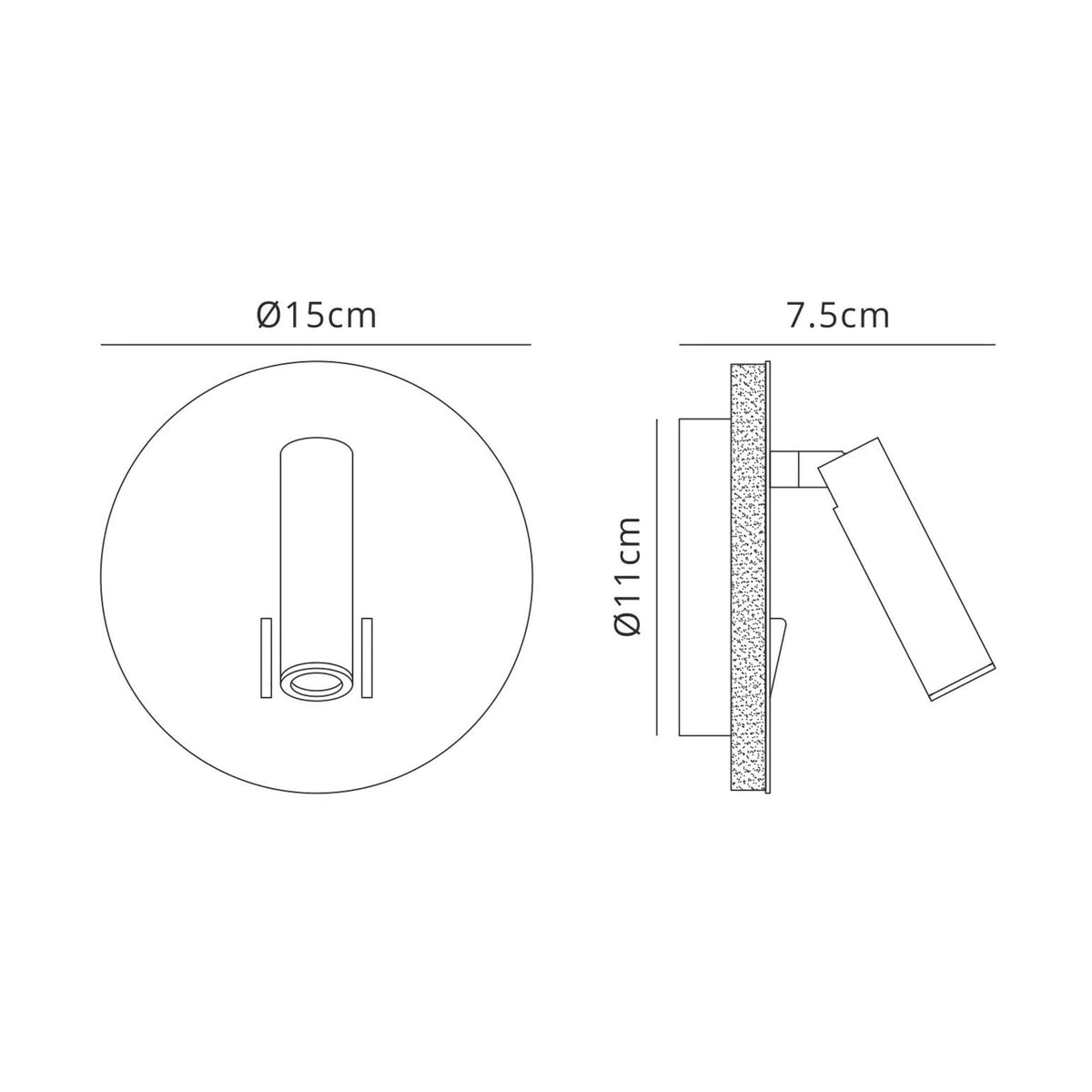 Cayman LED Wall Reading Bedside Light in Antique Brass