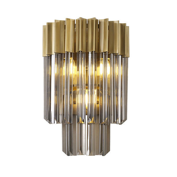 Kentisbeare Wall Light in Brass & Smoked Glass