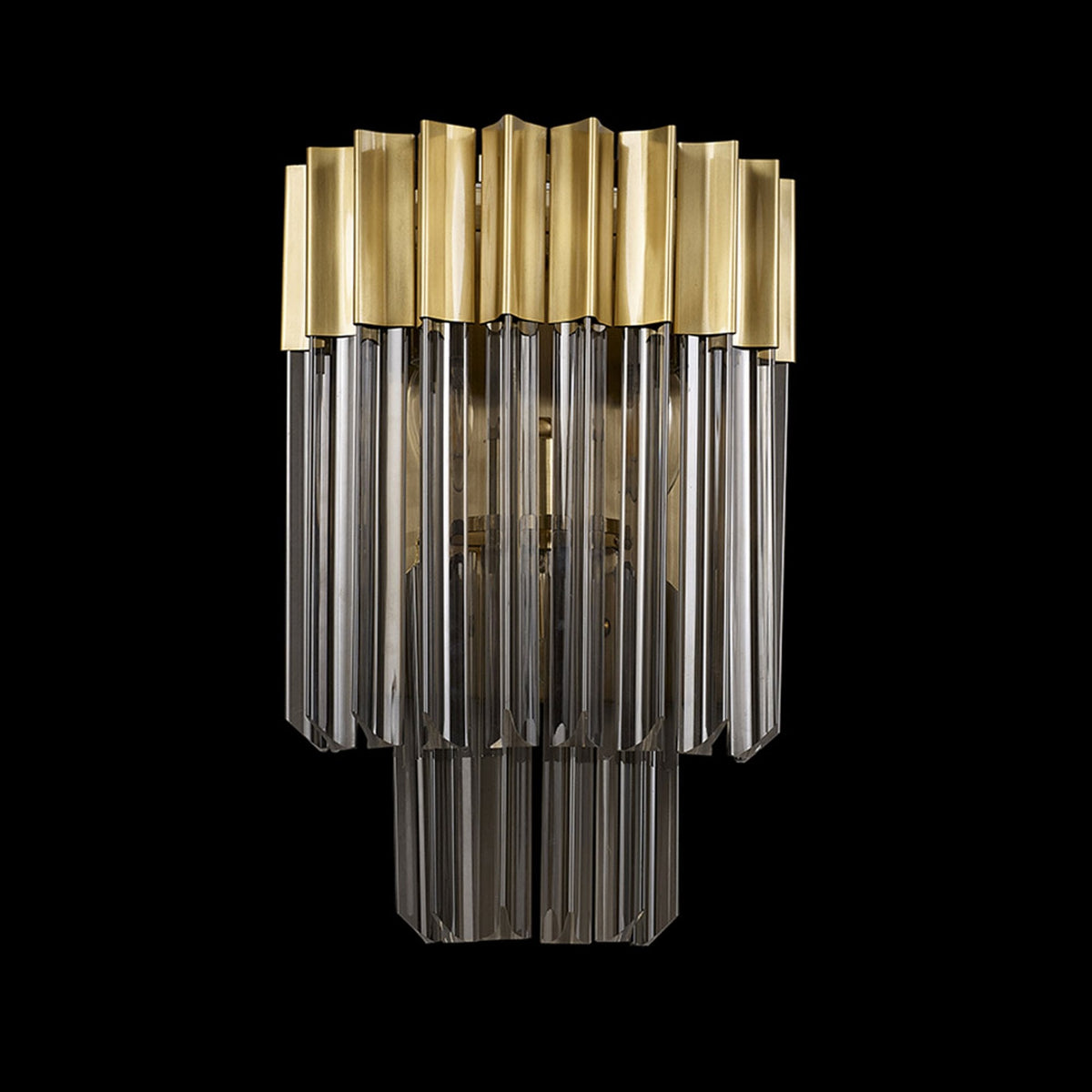 Kentisbeare Wall Light in Brass & Smoked Glass