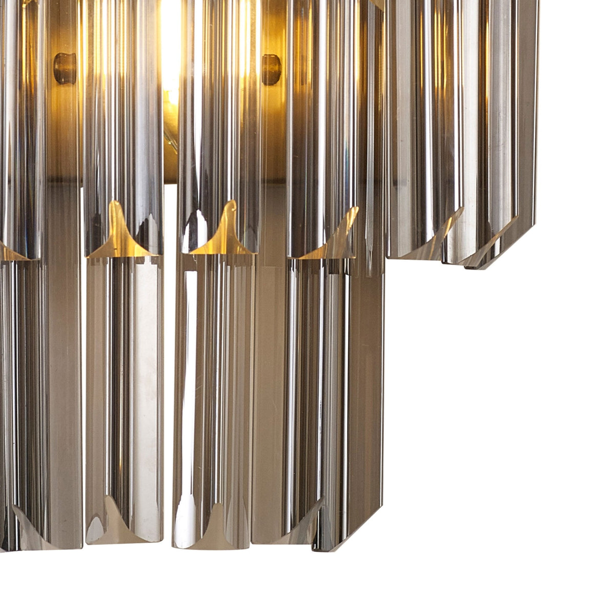 Kentisbeare Wall Light in Brass & Smoked Glass