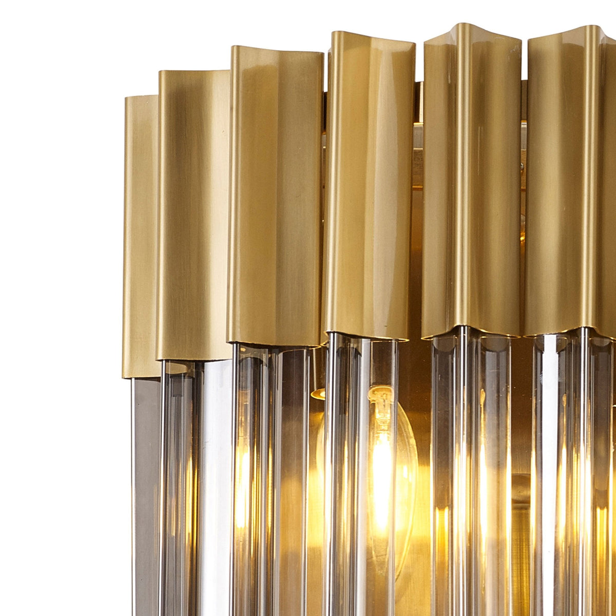 Kentisbeare Wall Light in Brass & Smoked Glass