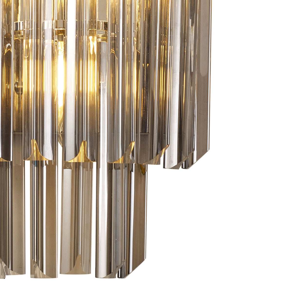 Kentisbeare Wall Light in Polished Nickel & Smoked Glass