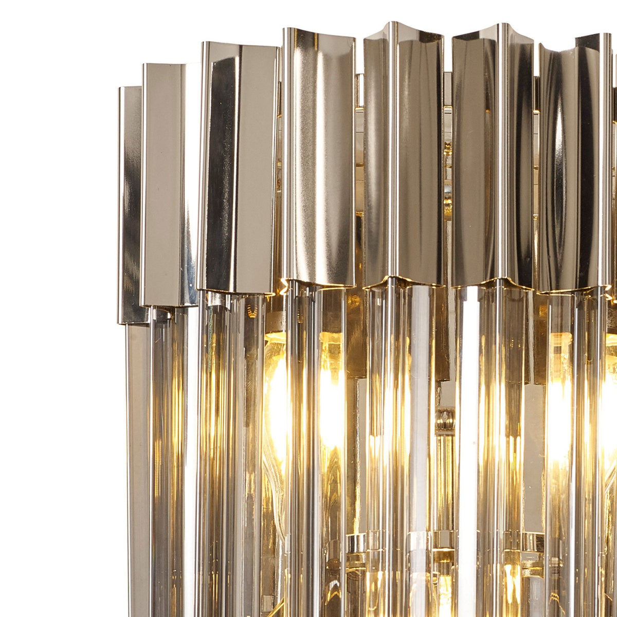 Kentisbeare Wall Light in Polished Nickel & Smoked Glass