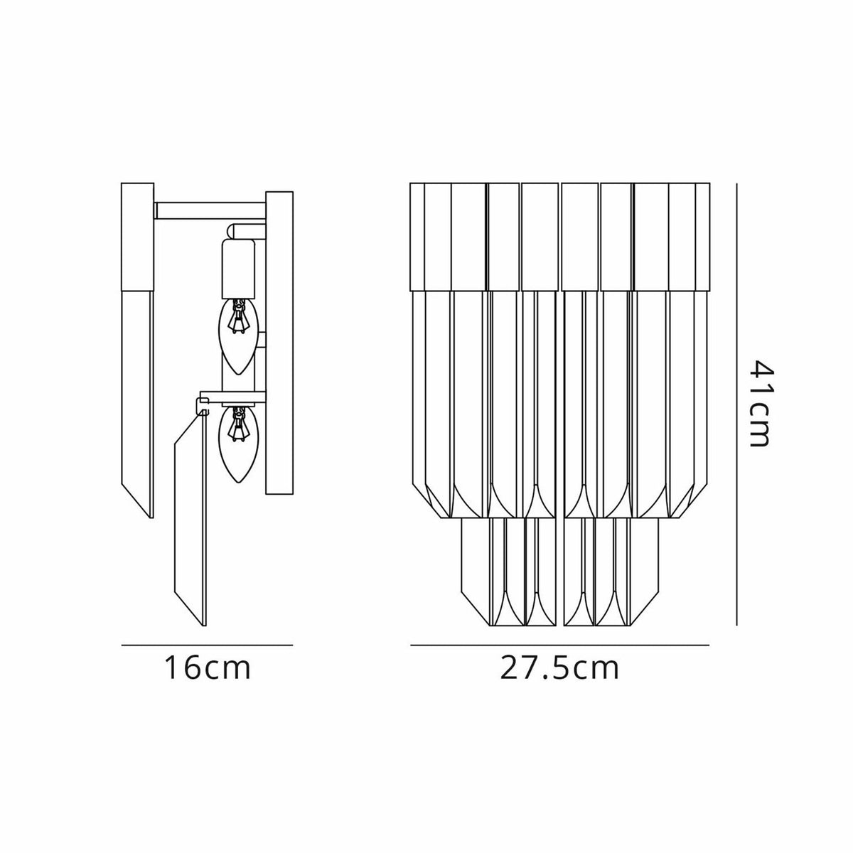 Kentisbeare Wall Light in Polished Nickel & Smoked Glass