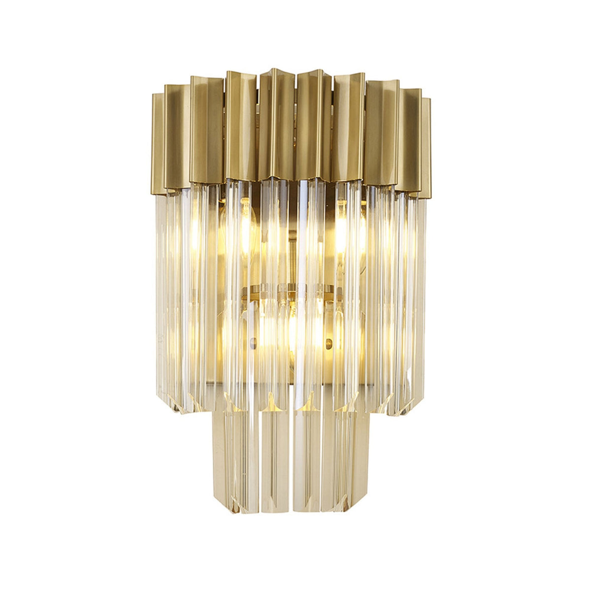 Kentisbeare Wall Light in Brass & Cognac Glass