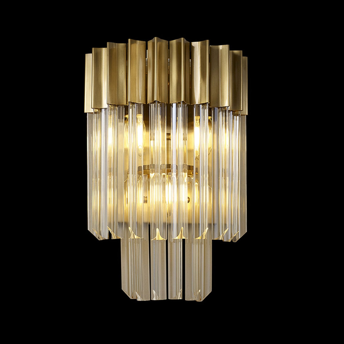 Kentisbeare Wall Light in Brass & Cognac Glass