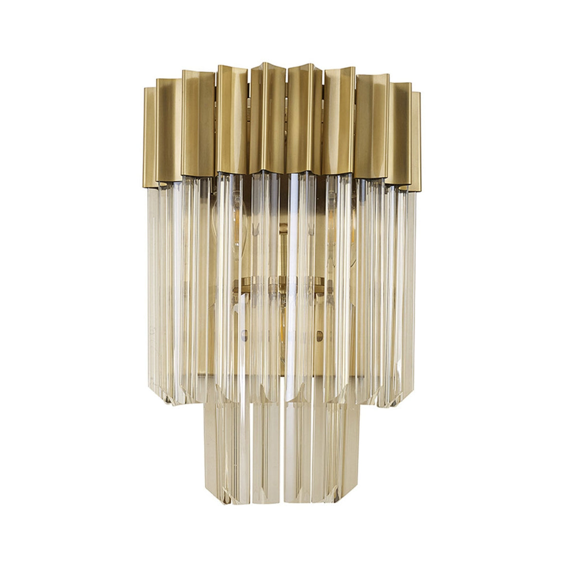 Kentisbeare Wall Light in Brass & Cognac Glass