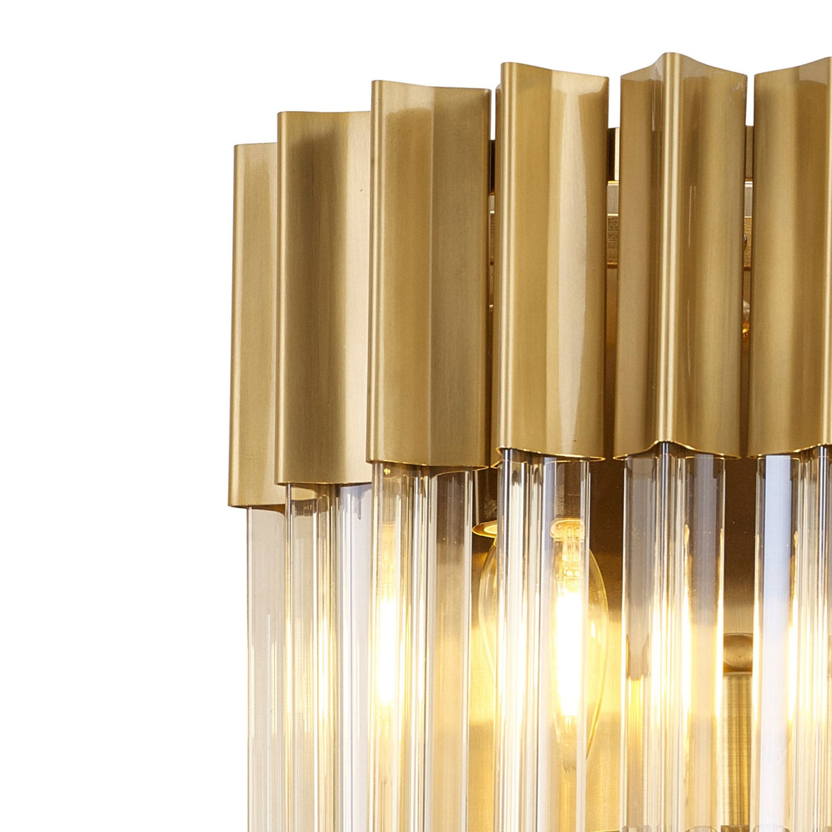 Kentisbeare Wall Light in Brass & Cognac Glass