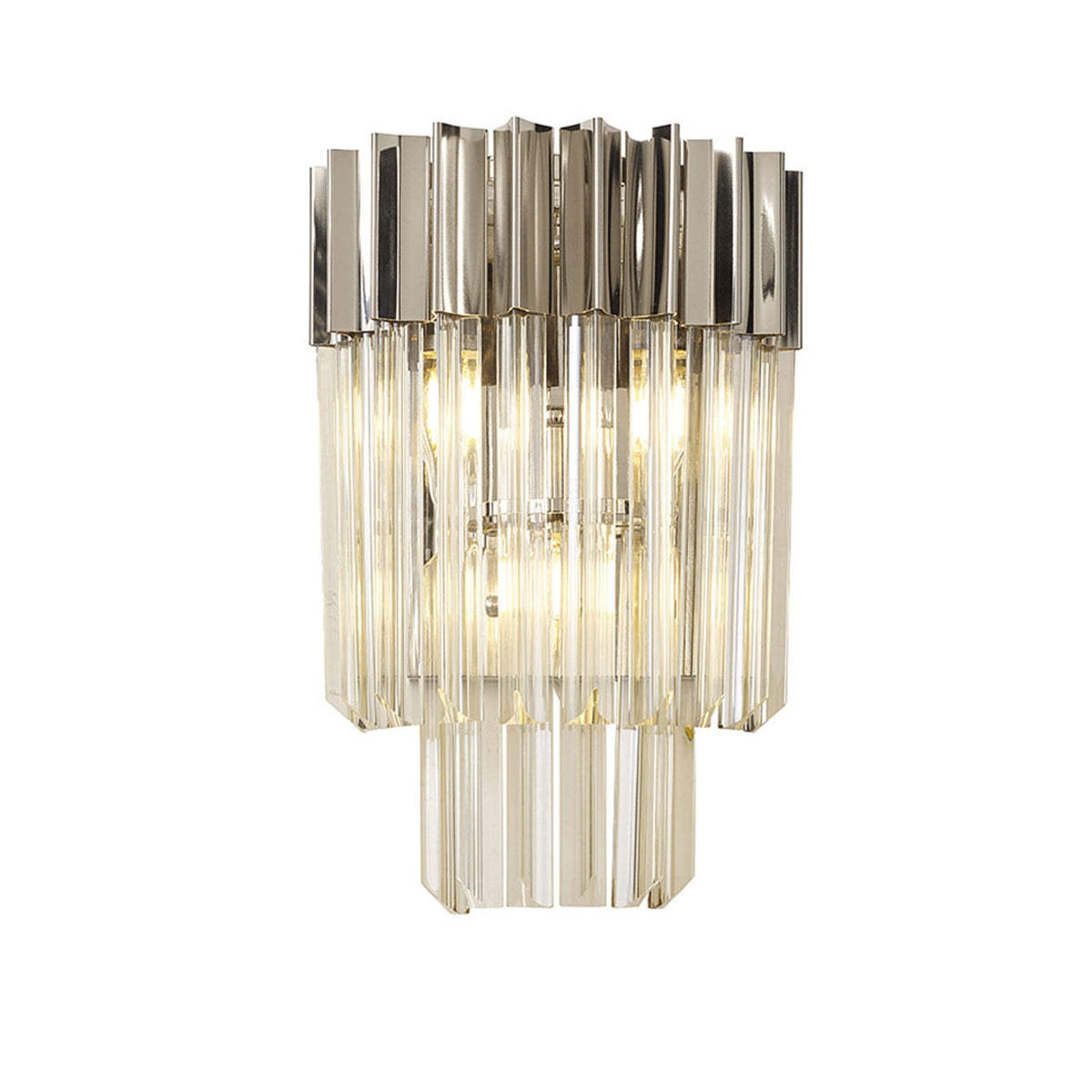 Kentisbeare Wall Light in Polished Nickel & Cognac Glass
