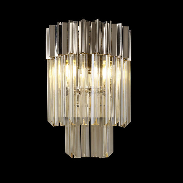 Kentisbeare Wall Light in Polished Nickel & Cognac Glass