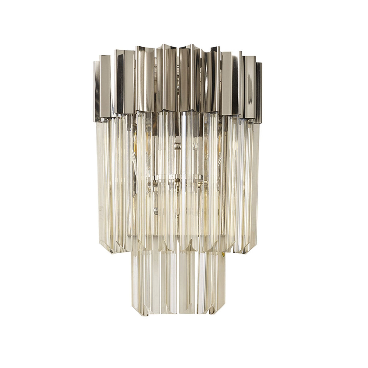 Kentisbeare Wall Light in Polished Nickel & Cognac Glass