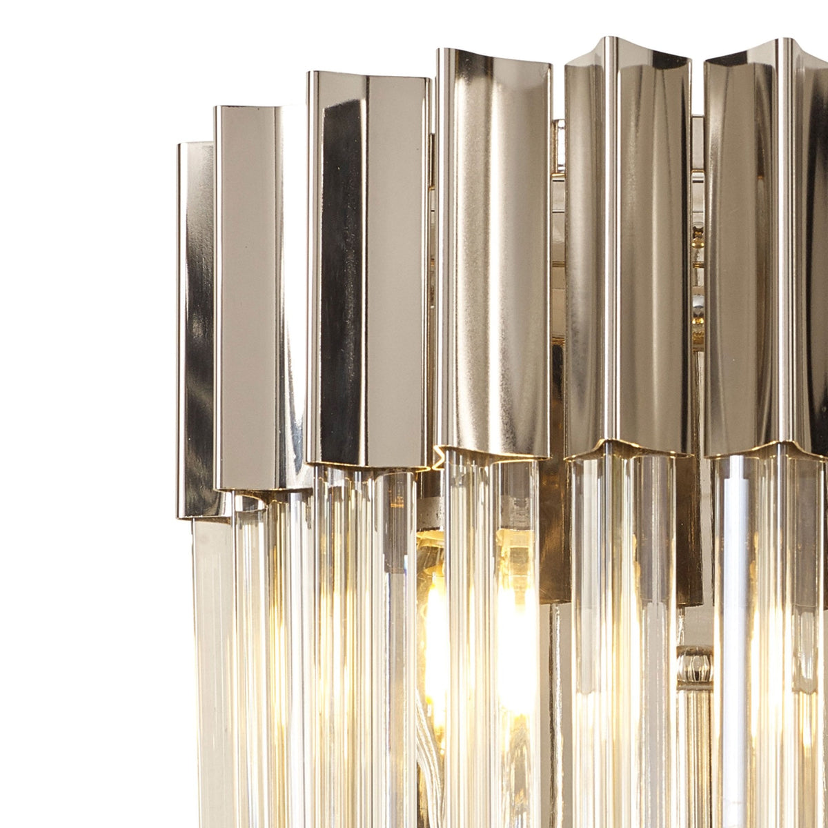 Kentisbeare Wall Light in Polished Nickel & Cognac Glass