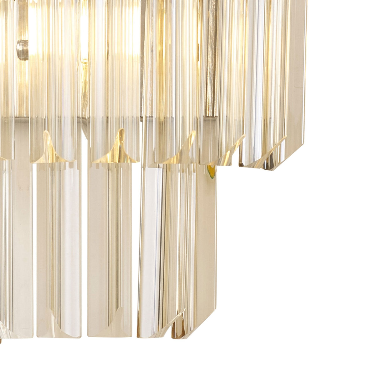 Kentisbeare Wall Light in Polished Nickel & Cognac Glass